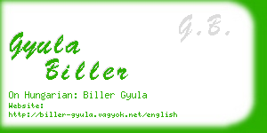 gyula biller business card